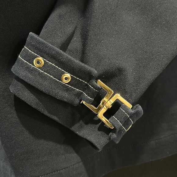 ST John Sport by Marie Gray Navy Blue Zip Front Grommet Trim Sport Coat Jacket - Picture 11 of 16